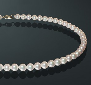 Ожерелье из жемчуга Акойя мб700-40з: белый морской жемчуг, золото 585°