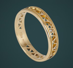 Обручальное кольцо АК5.20.3: жемчуг, золото 585°