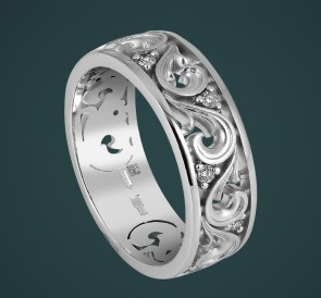 Обручальное кольцо КР3.1.9: жемчуг, золото 585°