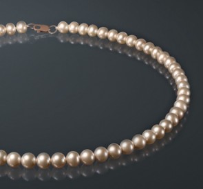 Ожерелье из розового жемчуга р750хк40з: розовый пресноводный жемчуг, золото 585°